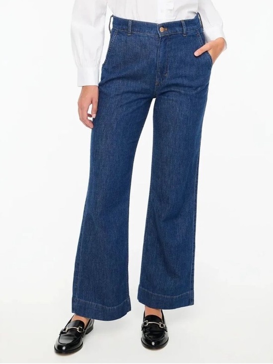 J. Crew Factory Denim - J Crew Fac NWT Denim Trouser Jeans Size 33 Wide Leg High Rise Jeans